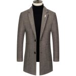 Manteau - laine - homme - slim fit - mi long - couleur unie - automne hiver Manteau - laine - homme - slim fit - mi long - couleur unie - automne hiver