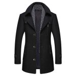 Manteau en laine - hugo - mi - longue - noir - charpe amovible - automne - hiver