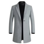 Manteau - laine - slim fit - mi long - automne - hiver - chaud �pais - gris