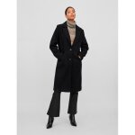 Manteau en laine vila vivalji noir 44 femme - poches ouvertes - d�tail fente au dos
