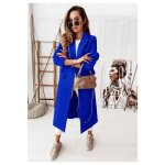 Manteau long bleu femme