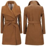 Manteau long chaud en laine pour femme - funmoon