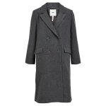 Manteau long gris fonc - obbaza - femme - dark grey melange - gris - adulte