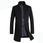 Manteau long en laine classique caban - noir - homme - automne et hiver