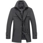 Manteau long en laine pour homme veste en laine mode automne hiver couleur unie double col revers Épais ... Manteau long en laine pour homme veste en laine mode automne hiver couleur unie double col revers Épais ...