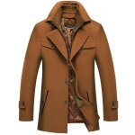 Manteau long en laine pour homme veste en laine mode automne hiver couleur unie double col revers Épais ... Manteau long en laine pour homme veste en laine mode automne hiver couleur unie double col revers Épais ...
