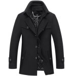 Manteau long en laine pour homme veste en laine mode automne hiver couleur unie double col revers Épais ... Manteau long en laine pour homme veste en laine mode automne hiver couleur unie double col revers Épais ...
