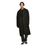 Manteau long urban classics - noir - coupe oversize d�contract�e - �paules allong�es