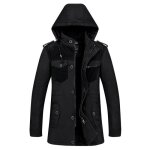 Manteau longue homme à capuche hiver avec velours vêtement masculin Manteau longue homme à capuche hiver avec velours vêtement masculin