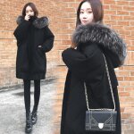 Manteau mi - long en coton - ecelen - veste thermique - noir - femme Manteau mi - long en coton - ecelen - veste thermique - noir - femme