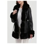 Manteau mi long - femme - noir - coupe cintre - fermeture clair - poches latrales