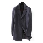 Manteau mi - long homme - hugo - gris - �pais et chaud - col revers - v�tements dhiver