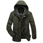 Manteau mi - longue - hugo - homme - chaud pais - capuche dmontable - coton