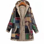 Manteau polaire - patchwork rtro - femme - automne / hiver - vert