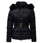 Manteau short puffer coat with fur hood - salsa Manteau short puffer coat with fur hood - salsa