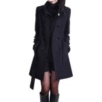 Manteau de style rtro zgeer - automne hiver - noir - femme