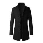 Manteau trench casual hommes - funmoon - slim pardessus jacket outwear - noir Manteau trench casual hommes - funmoon - slim pardessus jacket outwear - noir