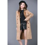 Manteau trench coat crois en daim pour femme grande taille