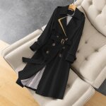 Manteau trench coat pour femmes automne hiver lgant double boutonnage solide cape style coren - type ...