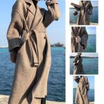 Funmoon - manteau laine mi - long coupe oversized double boutonnage style cor�en.