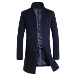 Manteau trench homme pakra hiver chaud laine 4xl bleu