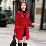 Manteau trench long pour femmes - marque - modèle - grande taille - vêtements 2019 - type rouge Manteau trench long pour femmes - marque - modèle - grande taille - vêtements 2019 - type rouge