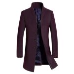 Manteau trench pakra hommes hiver long chaud laine 4xl bordeaux Manteau trench pakra hommes hiver long chaud laine 4xl bordeaux