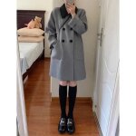 Manteau trench veste  manches longues pour femmes dhiver - funmoon - gris