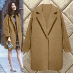 Manteau trench veste slim funmoon pour femmes dhiver - kaki