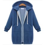 Manteau veste femme longue avec capuche aviateur base - ball bleu - s - 4xl
