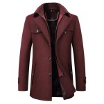 Manteau - xh616 - bordeaux - laine chaud - mi - long - �l�gant