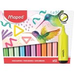 Maped - 12 surligneurs classic + pastel - pointe biseaute pour des traits de 1  5mm - pour documents ...