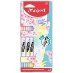 Surligneur - maped - fluopeps duo pastel - pointe biseaute - 2 couleurs en 1 - 3 pices