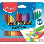 Crayons de cire - maped - colorpeps plasticlean - tui de 18 - multicolore - pour enfants  partir de ...