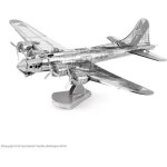 Maquette mtal - avion b - 17 flying fortress - mtal earth - 2 plaques - acier argent