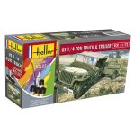 Maquette v�hicule militaire : kit : us 1 / 4 ton truck trailer