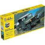 Maquette v�hicule militaire : starter kit : us 1 / 4 ton truckn trailer