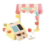 Marchande enfant applepop - jeu dimitation avec caisse enregistreuse - 19 accessoires - bois fsc - ds ...