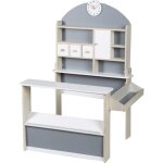 Marchande enfant en bois avec comptoir latral - roba - gris et blanc