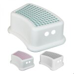 Marchepied antid�rapant 13 cm en plastique - blanc et bleu - monsieur b�b�