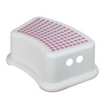 Marchepied antid�rapant 13 cm en plastique - blanc et rose - monsieur b�b�