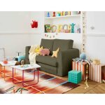 Marilia - canap� 2 places - convertible d�plimousse - en velours c�tel� - vert