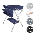Marine table � langer avec motif nuage pour b�b� 0 - 12 mois hauteur r�glable et pliable 4 roues universelles ...