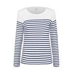 Marinière manches longues femme kariban - blanc / navy Marinière manches longues femme kariban - blanc / navy