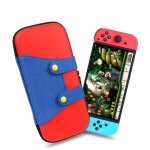 Housse de transport - mario - nintendo switch - coque rigide - rouge et bleu - protection maximale