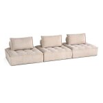 Marisol - canap modulable droit 3 places - velours textur - beige