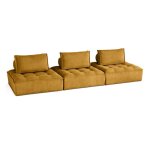 Marisol - canap modulable droit 3 places - velours textur - jaune