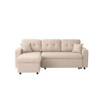 Marius - canap dangle convertible rversible en tissu - beige