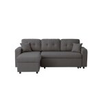 Marius - canapé dangle convertible réversible en tissu - gris foncé Marius - canapé dangle convertible réversible en tissu - gris foncé