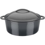 Marmite fonte massive - gsw - grey shadow - 24 cm - ronde - induction - gris